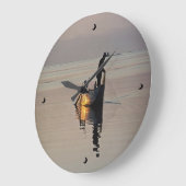 夕べ魚釣り時計 ラージ壁時計 (傾斜)