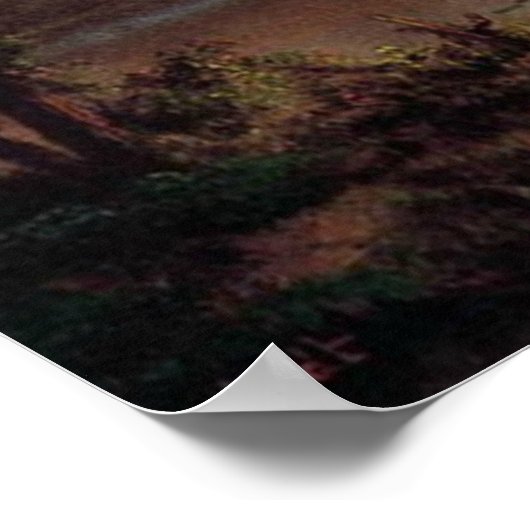 夕べ，オーウェンズレイクカリフォルニアバイアルバートビエルシュタット ポスター (角)