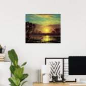 夕べ，オーウェンズレイクカリフォルニアバイアルバートビエルシュタット ポスター (ホームオフィス)