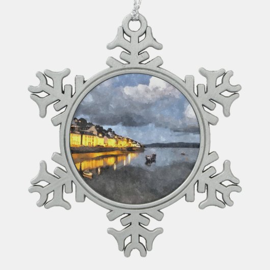 夕べ スノーフレークピューターオーナメント (正面)