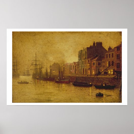 夕べ、ホイットビーハーバー、1893年(船上油) ポスター (正面)