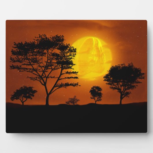 夕べ・ムーンから地球を見るイエス・キリスト フォトプラーク (正面)