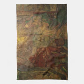 夕べ – ヴィンセント・ヴァン・ゴッホによる時計 キッチンタオル (縦)