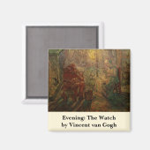 夕べ – ヴィンセント・ヴァン・ゴッホによる時計 マグネット (正面/裏面)