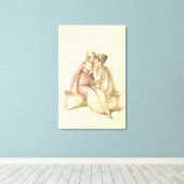 夕べ、遊歩道または海ビーチコスチューム、ファッション キャンバスプリント (インサイチュ (ウッドフロア))