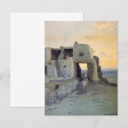 夕べ、Pueblo of Walpi by Marion Kavagh Wachtel (正面/裏面)