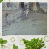 夕べ、Pueblo of Walpi by Marion Kavagh Wachtel キッチンタオル (折り畳み)