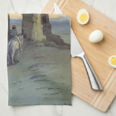 夕べ、Pueblo of Walpi by Marion Kavagh Wachtel キッチンタオル (四つ折り)