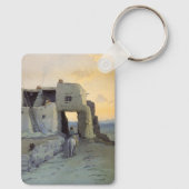 夕べ、Pueblo of Walpi by Marion Kavagh Wachtel キーホルダー (裏面)