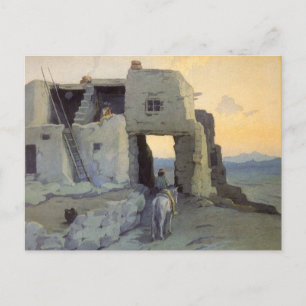夕べ、Pueblo of Walpi by Marion Kavagh Wachtel ポストカード