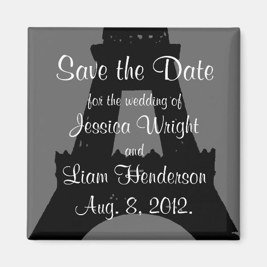 夕べinパリ日付を保存 マグネット (正面)