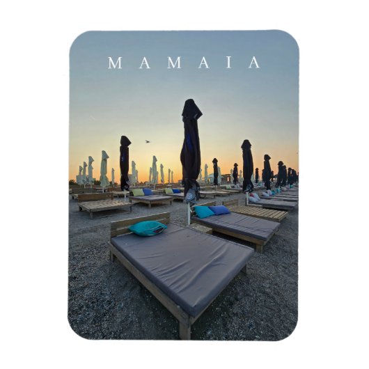 夕方のママイアビーチ 冷蔵庫マグネット マグネット (縦)