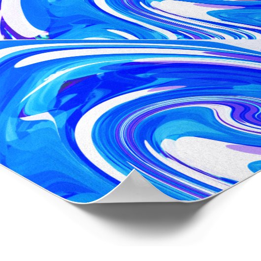 夕方の海の波 ポスター (角)