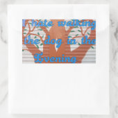 「夕方の犬の散歩が嫌い」 長方形シール (バッグ)