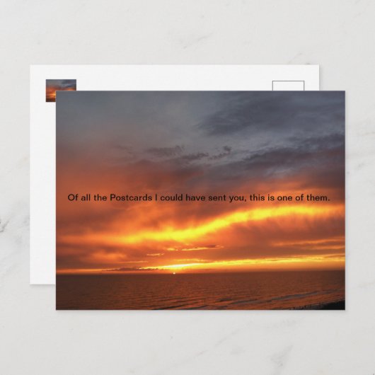夕日おもしろいはがき、ポストクロス、はがき ポストカード (正面/裏面)