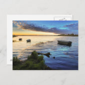 夕日からの帆船の反射 ポストカード (正面/裏面)