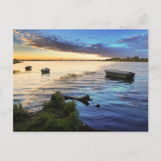 夕日からの帆船の反射 ポストカード (正面)