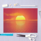 夕日がオレンジ海に沈む穏やかな海 薄葉紙 (クラフト)