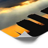 夕日が嵐を切り抜ける ポスター (角)