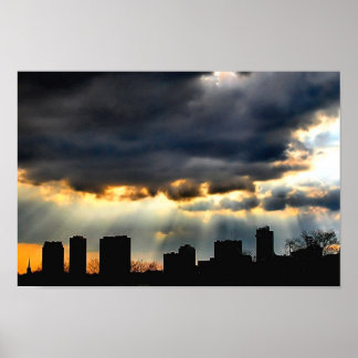 夕日が嵐を切り抜ける ポスター