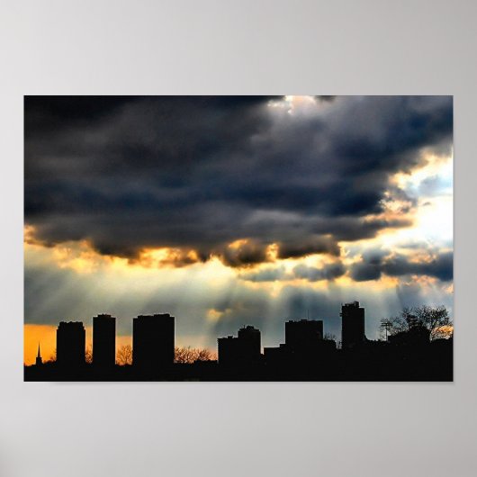 夕日が嵐を切り抜ける ポスター (正面)