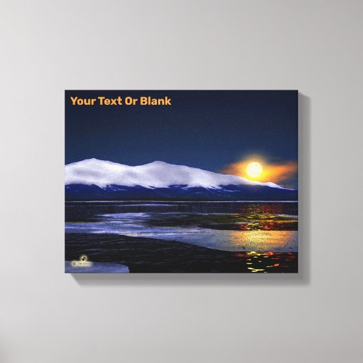 夕日が氷に沈む キャンバスプリント (正面)