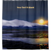 夕日が氷に沈む シャワーカーテン (正面)