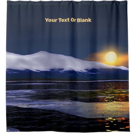 夕日が氷に沈む シャワーカーテン (正面)