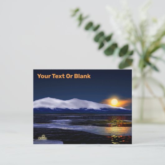 夕日が氷に沈む ポストカード (スタンド正面)