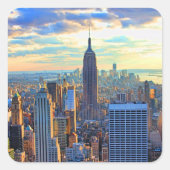夕日が近づくにつれ、NYCスカイラインは午後遅く スクエアシール (正面)