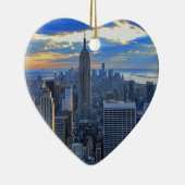 夕日が近づくにつれ、NYCスカイラインは午後遅く セラミックオーナメント (右)