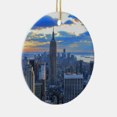 夕日が近づくにつれ、NYCスカイラインは午後遅く セラミックオーナメント (右)