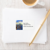 夕日が近づくにつれ、NYCスカイラインは午後遅く ラベル (インサイチュ)