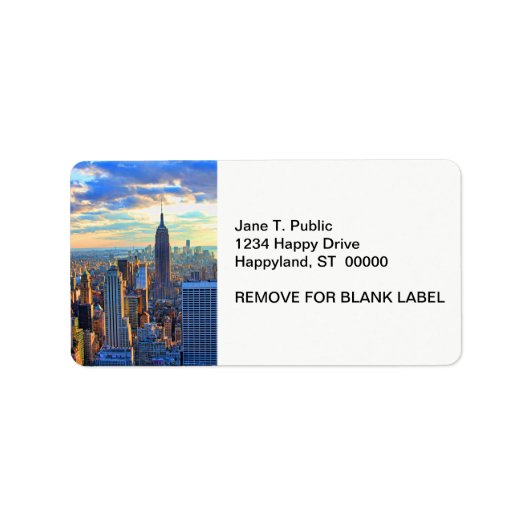 夕日が近づくにつれ、NYCスカイラインは午後遅く ラベル (正面)