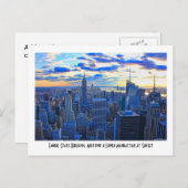 夕日が近づく午後の遅いNYCスカイライン ポストカード (正面/裏面)