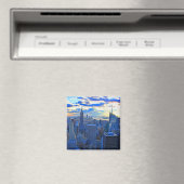 夕日が近づく午後の遅いNYCスカイライン マグネット (インサイチュ (食洗機))