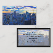 夕日が近づく午後の遅いNYCスカイライン 名刺 (正面/裏面)