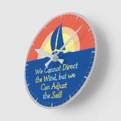 夕日とともにヨットレーシング ラウンド壁時計 (傾斜)