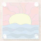 夕日と波 ガラスコースター (裏面)