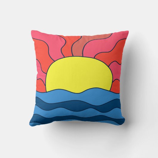 夕日と波 クッション (裏面)