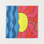 夕日と波 タペストリー (正面(横))