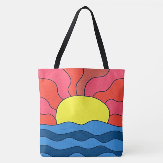 夕日と波 トートバッグ (正面)