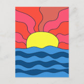 夕日と波 ポストカード (正面)