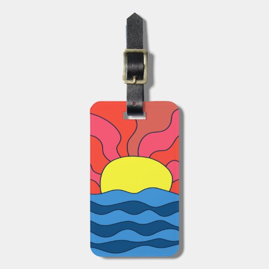 夕日と波 ラゲッジタグ (正面縦)