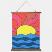 夕日と波 吊り下げ型タペストリー (正面)