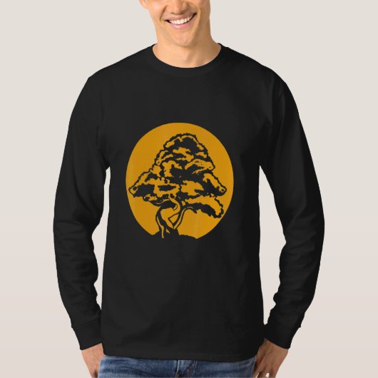 夕日と盆栽 Tシャツ (正面)