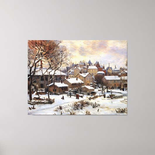 夕日による雪効果 キャンバスプリント (正面)