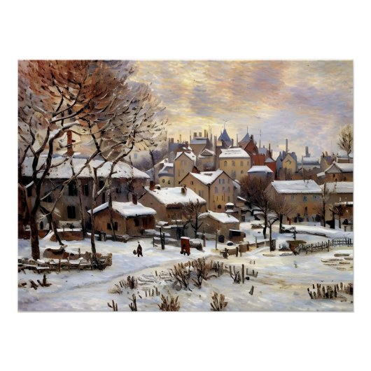 夕日による雪効果 ポスター (正面)