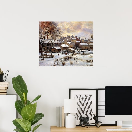 夕日による雪効果 ポスター (ホームオフィス)