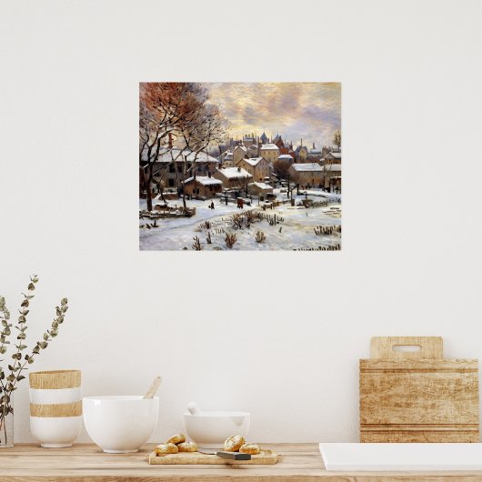 夕日による雪効果 ポスター (キッチン)